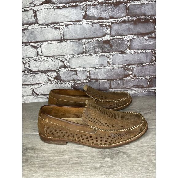Tommy Bahama Felton Tan Brown Leather Perforated Casual Loafers Men 11M US/44EU - Picture 11 of 16